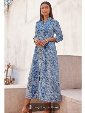 Women's NWT Large Blue Paisley J. Jill Dress